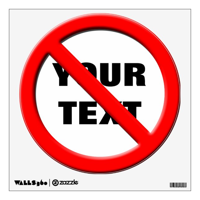 No Sign Symbol Wall Decal Template (Front)