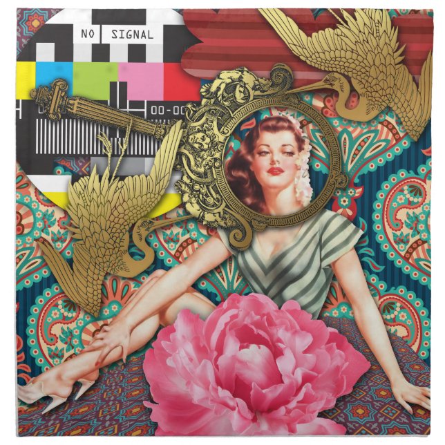 No-Signal - Cheeky Lady Cloth Napkin (Front)