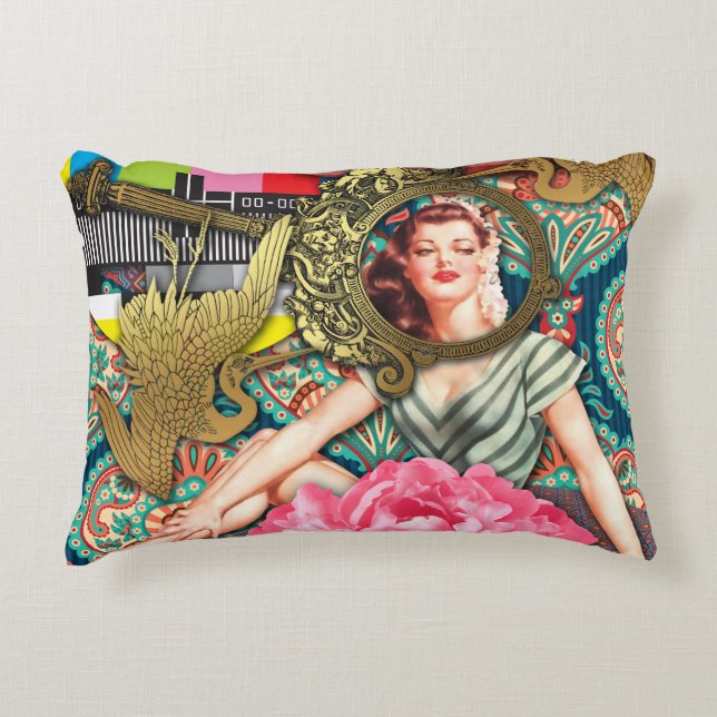 No-Signal - Cheeky Lady Decorative Pillow (Front)