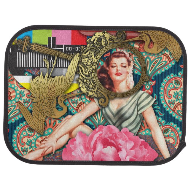 No-Signal - Cheeky Lady Digital Collage Car Mat (Rear)