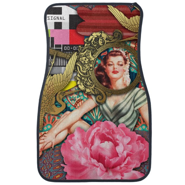 No-Signal - Cheeky Lady Digital Collage Car Mat (Front)