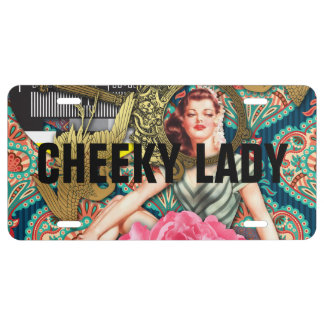 No-Signal - Cheeky Lady Digital Collage License Plate