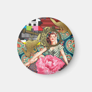No-Signal - Cheeky Lady Digital Collage Magnet