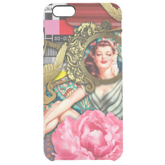 No-Signal - Cheeky Lady Digital Collage Clear iPhone 6 Plus Case