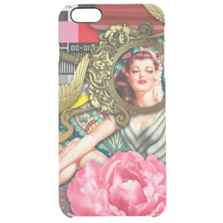 No-Signal - Cheeky Lady Digital Collage Clear iPhone 6 Plus Case