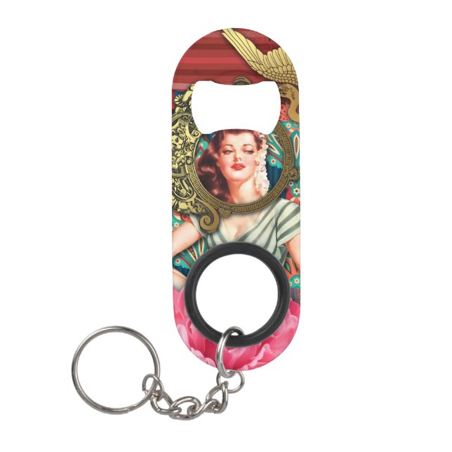No-Signal - Cheeky Lady Keychain Bottle Opener (Front)