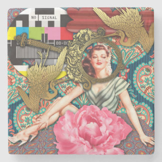 No-Signal - Cheeky Lady Stone Coaster