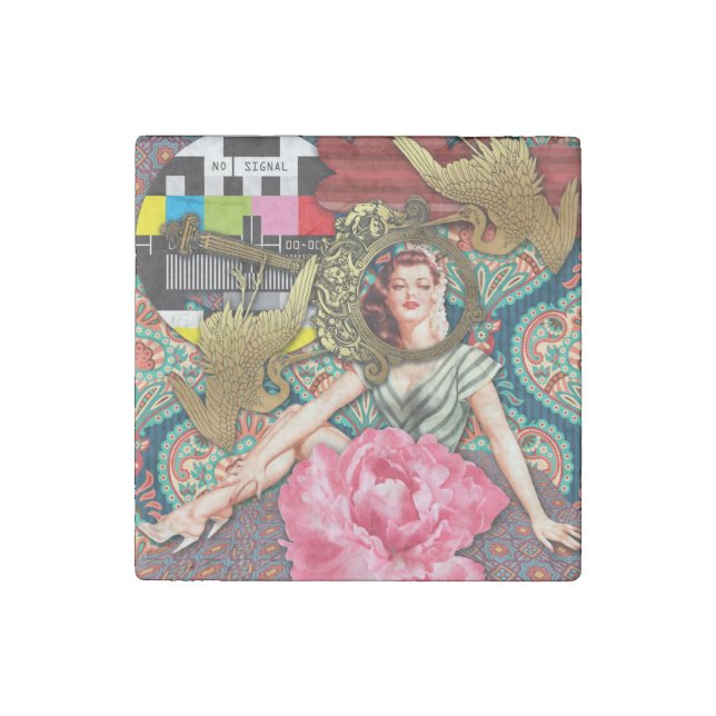 No-Signal - Cheeky Lady Stone Magnet (Front)