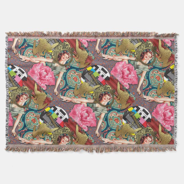 No-Signal - Cheeky Lady Throw Blanket (Front)