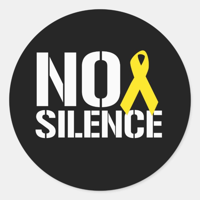 NO SILENCE CLASSIC ROUND STICKER (Front)