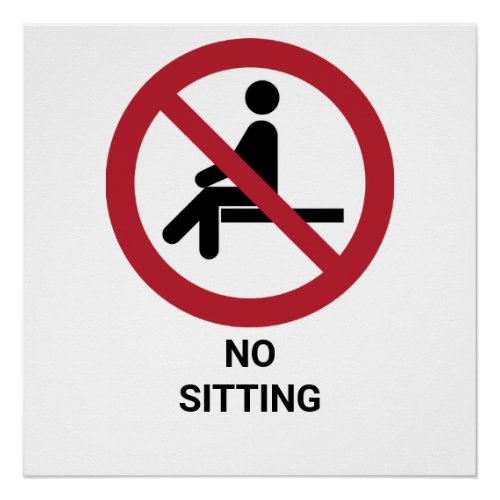 No Sitting Prohibition Sign