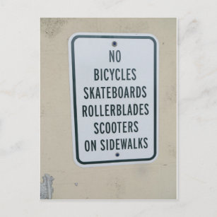 No Skatebooards Sign Postcard