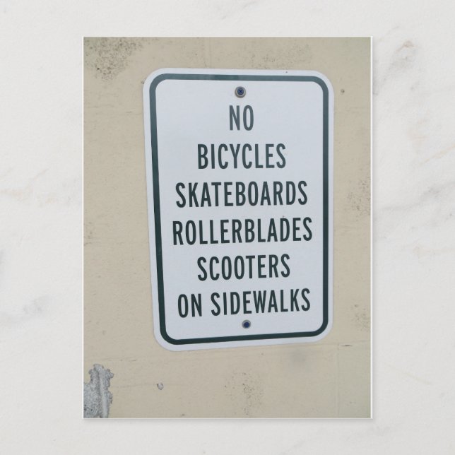 No Skatebooards Sign Postcard (Front)
