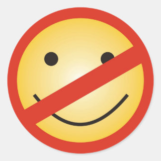 No Smile Zone Classic Round Sticker