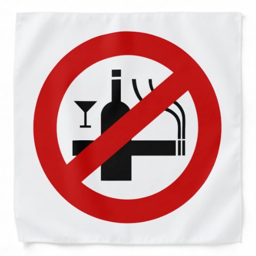 NO Smoking Alcohol  Thai Sign  Bandana