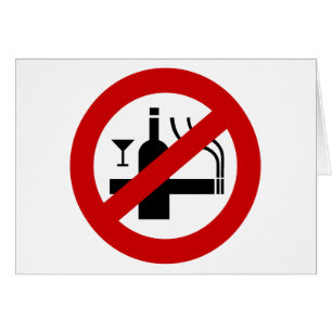 NO Smoking Alcohol ⚠ Thai Sign ⚠ Cards