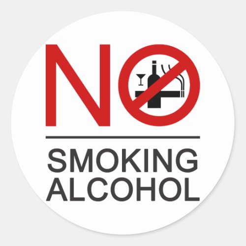 NO Smoking Alcohol  Thai Sign  Classic Round Sticker