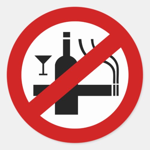 NO Smoking Alcohol  Thai Sign  Classic Round Sticker