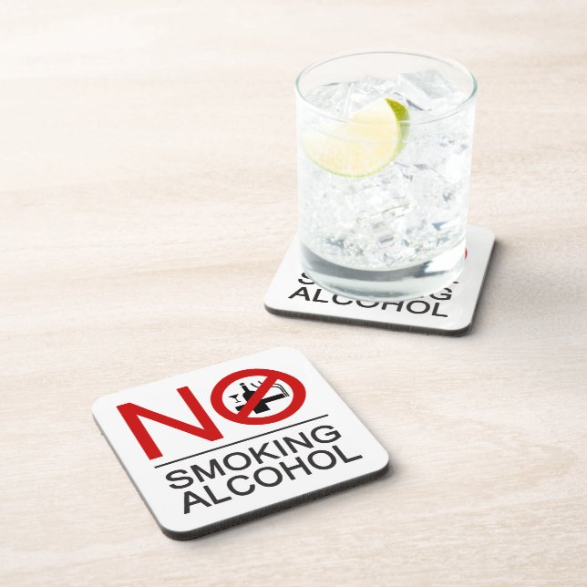 NO Smoking Alcohol ⚠ Thai Sign ⚠ Drink Coaster (Right Side)