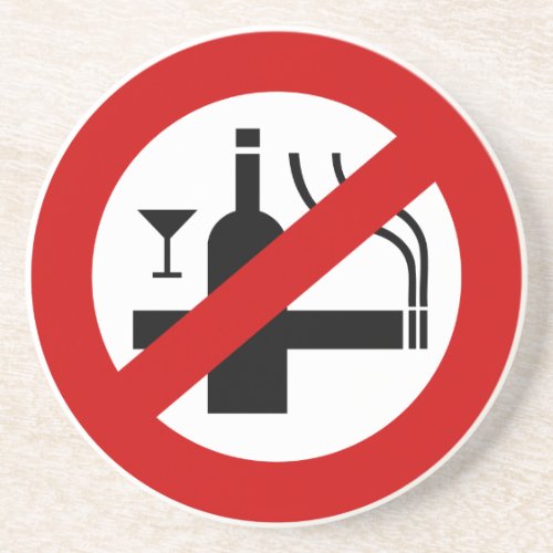 NO Smoking Alcohol  Thai Sign  Drink Coaster