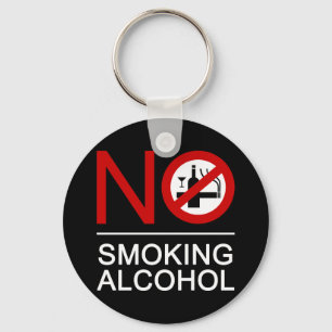 NO Smoking Alcohol ⚠ Thai Sign ⚠ Keychain
