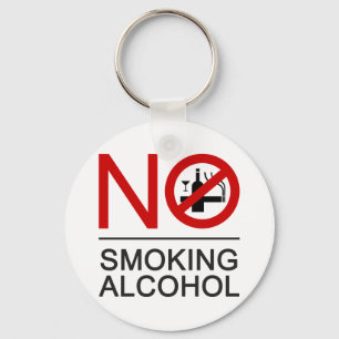 NO Smoking Alcohol ⚠ Thai Sign ⚠ Keychain
