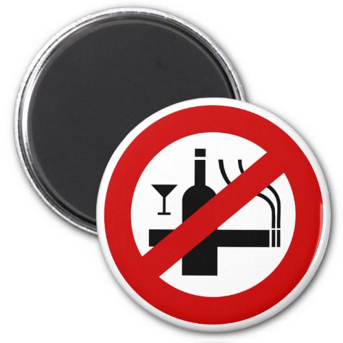 NO Smoking Alcohol  Thai Sign  Magnet