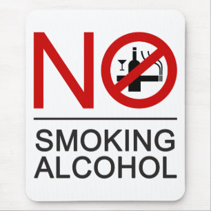 NO Smoking Alcohol ⚠ Thai Sign ⚠ Mouse Pad