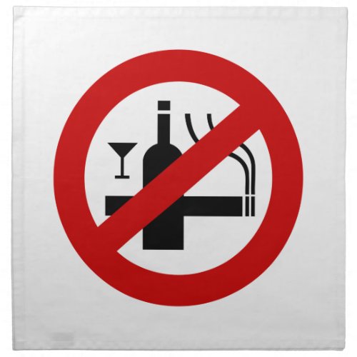 NO Smoking Alcohol  Thai Sign  Napkin
