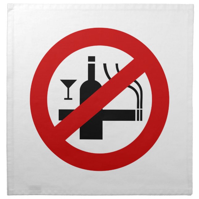 NO Smoking Alcohol ⚠ Thai Sign ⚠ Napkin (Front)