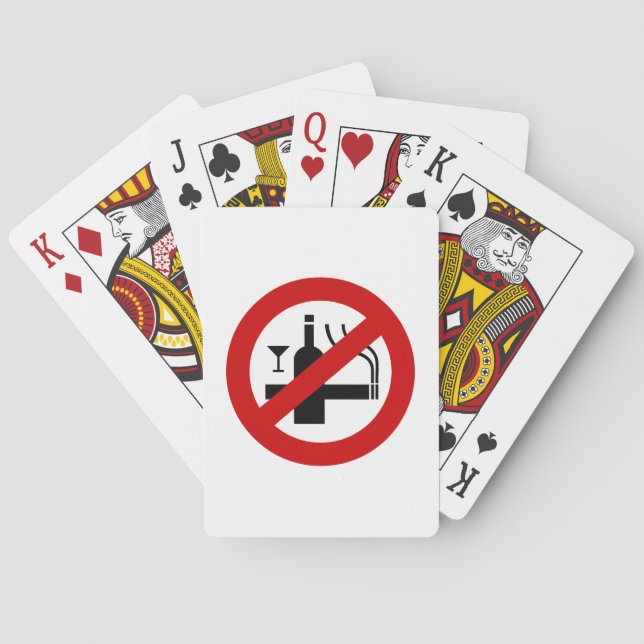 NO Smoking Alcohol ⚠ Thai Sign ⚠ Poker Cards (Back)