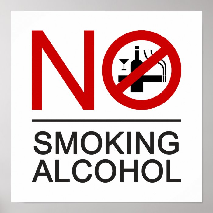 NO Smoking Alcohol ⚠ Thai Sign ⚠ Poster