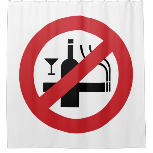 NO Smoking Alcohol  Thai Sign  Shower Curtain