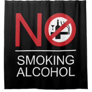 NO Smoking Alcohol ⚠ Thai Sign ⚠ Shower Curtain
