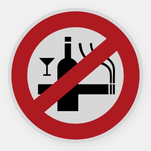 NO Smoking Alcohol  Thai Sign  Sticker