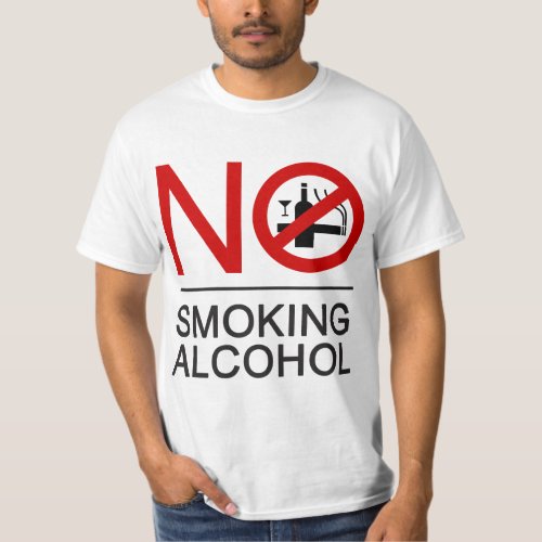 NO Smoking Alcohol  Thai Sign  T_Shirt