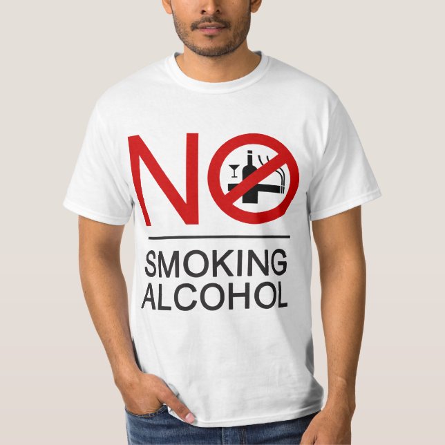 NO Smoking Alcohol ⚠ Thai Sign ⚠ T-Shirt (Front)