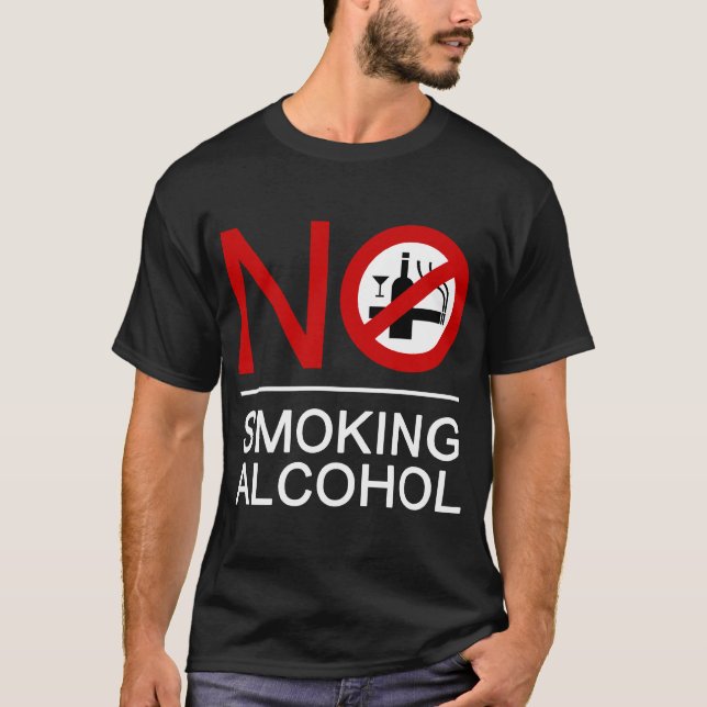 NO Smoking Alcohol ⚠ Thai Sign ⚠ T-Shirt (Front)