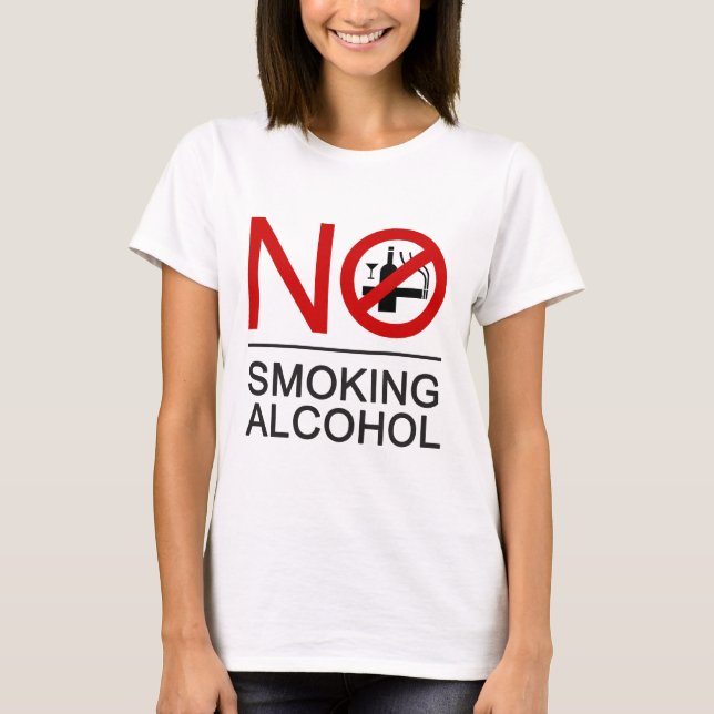 NO Smoking Alcohol ⚠ Thai Sign ⚠ T-Shirt (Front)