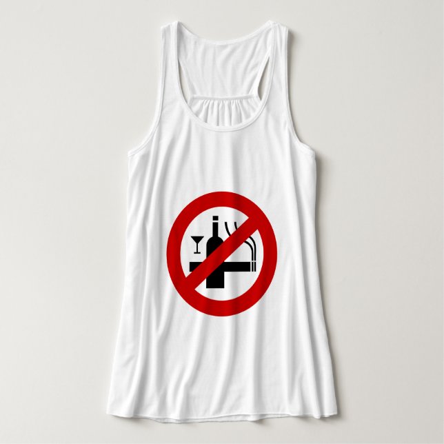 NO Smoking Alcohol ⚠ Thai Sign ⚠ Tank Top (Design Front)