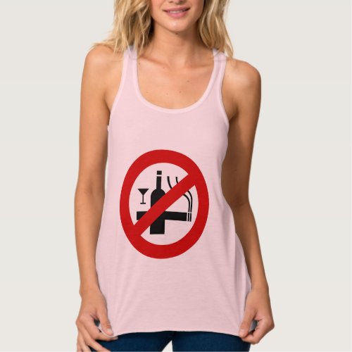 NO Smoking Alcohol  Thai Sign  Tank Top