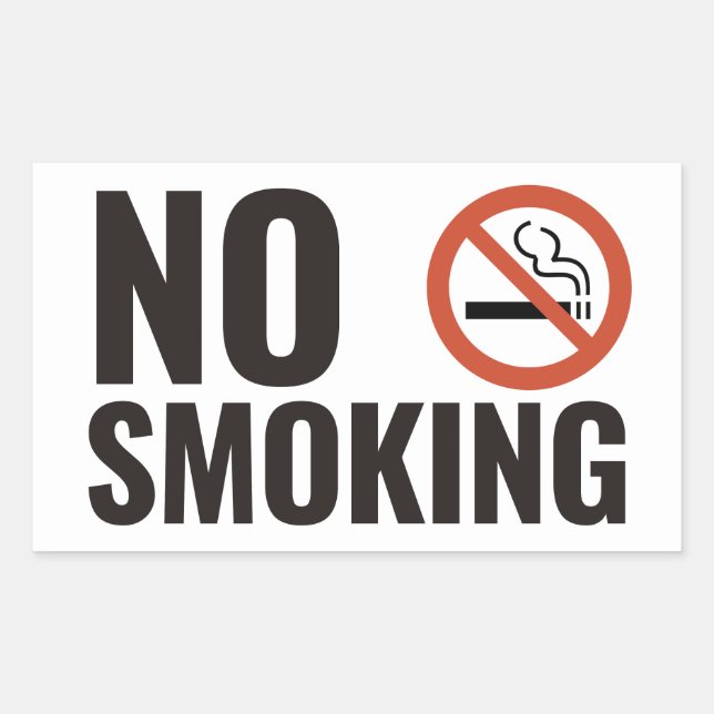 No Smoking Area Rectangular Sticker (Front)