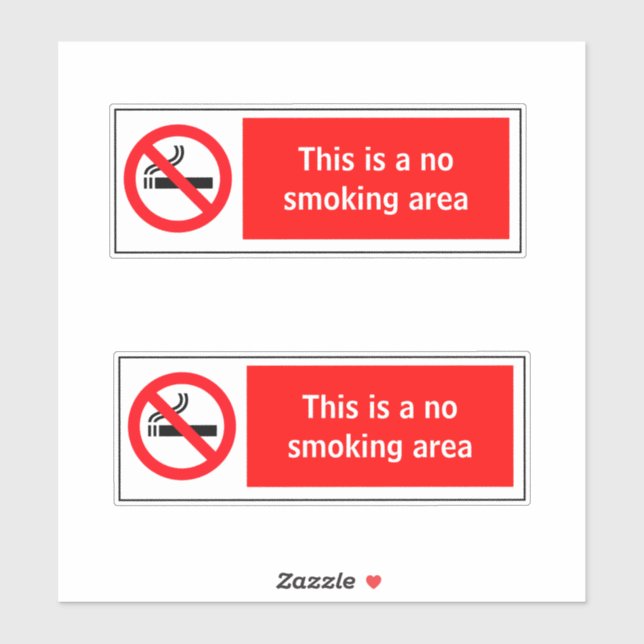 No Smoking Area Sticker (Sheet)