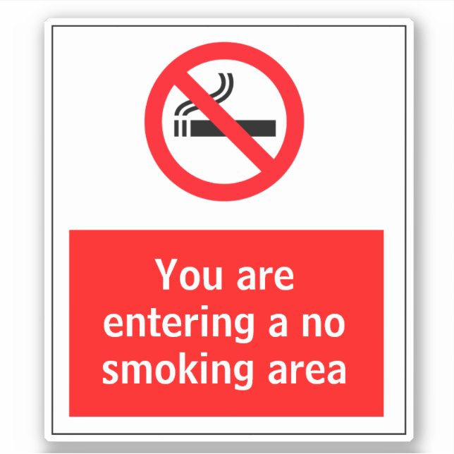 No Smoking Area Sticker (Front)