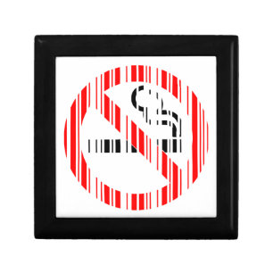 NO SMOKING BAR CODE Sign Barcode Pattern Design Jewelry Box