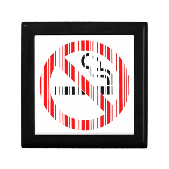 NO SMOKING BAR CODE Sign Barcode Pattern Design Jewelry Box (Front)