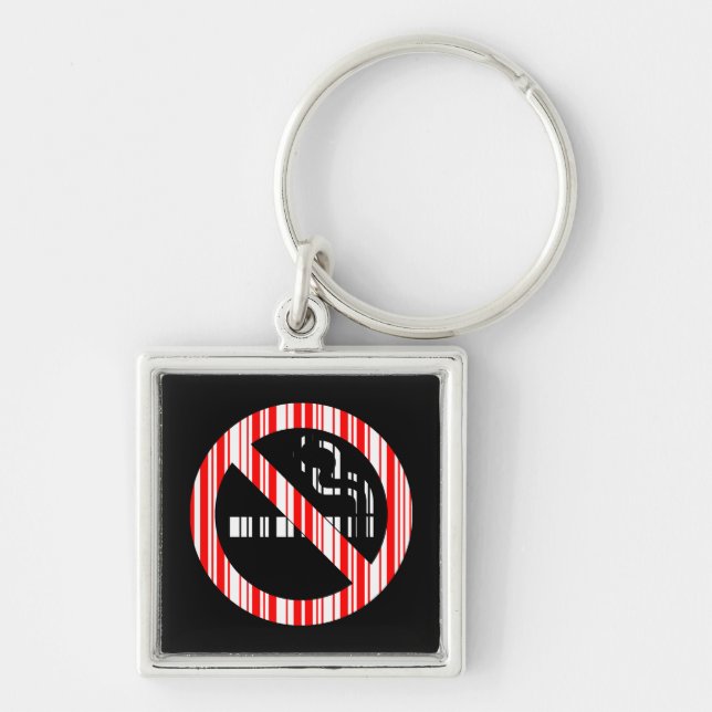 NO SMOKING BAR CODE Sign Barcode Pattern Design Keychain (Front)
