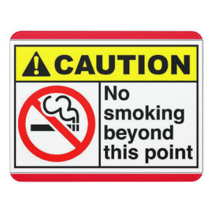 No Smoking Beyond This Point Door Sign