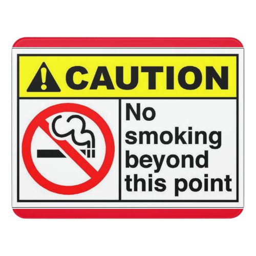 No Smoking Beyond This Point Door Sign
