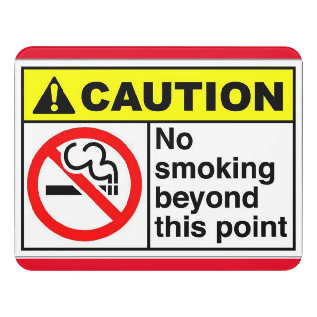 No Smoking Beyond This Point Door Sign | Zazzle